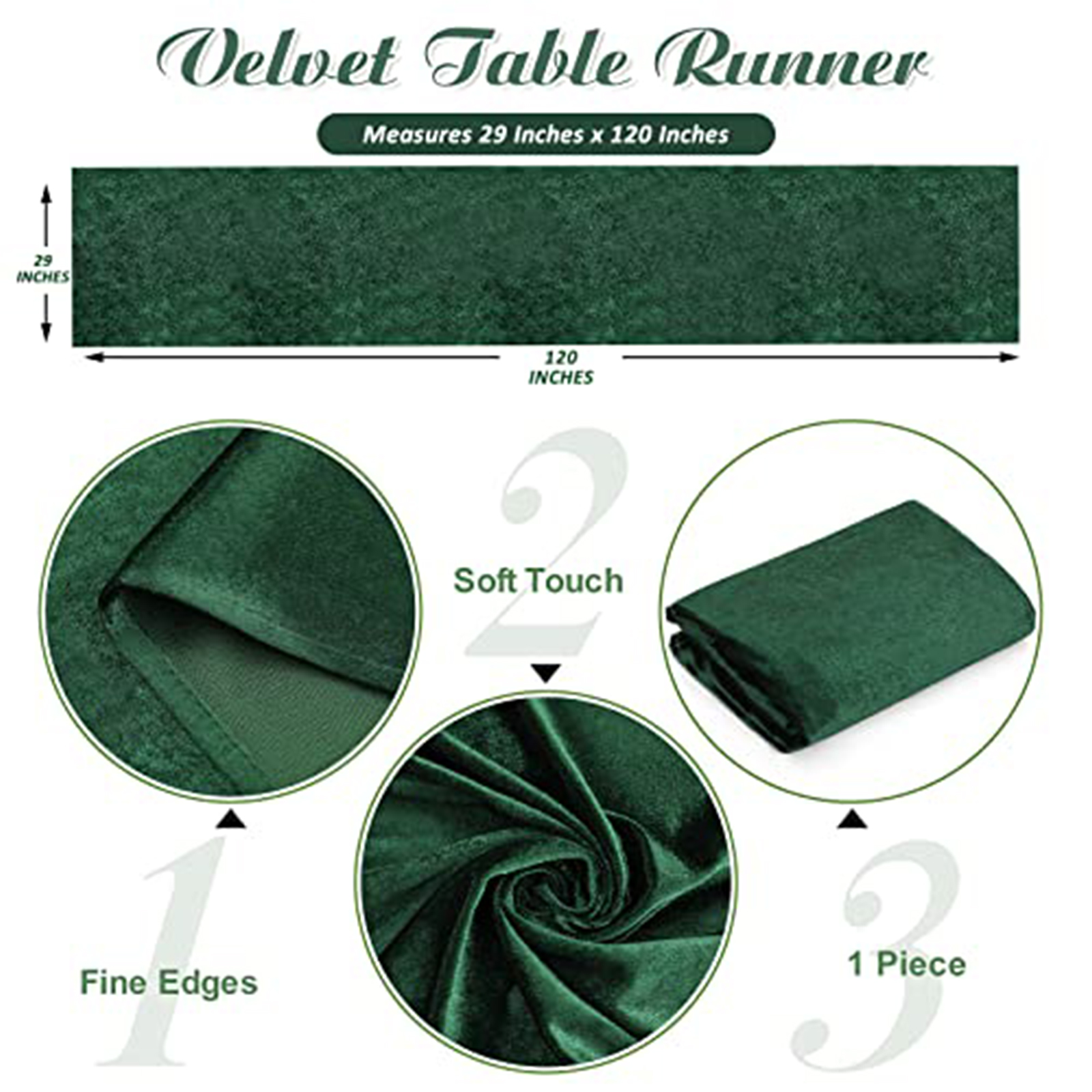Velvet Table Runner 29x120 Inches Table Runners Soft Velvet Fabric Runners for Wedding Party Xmas Decorations