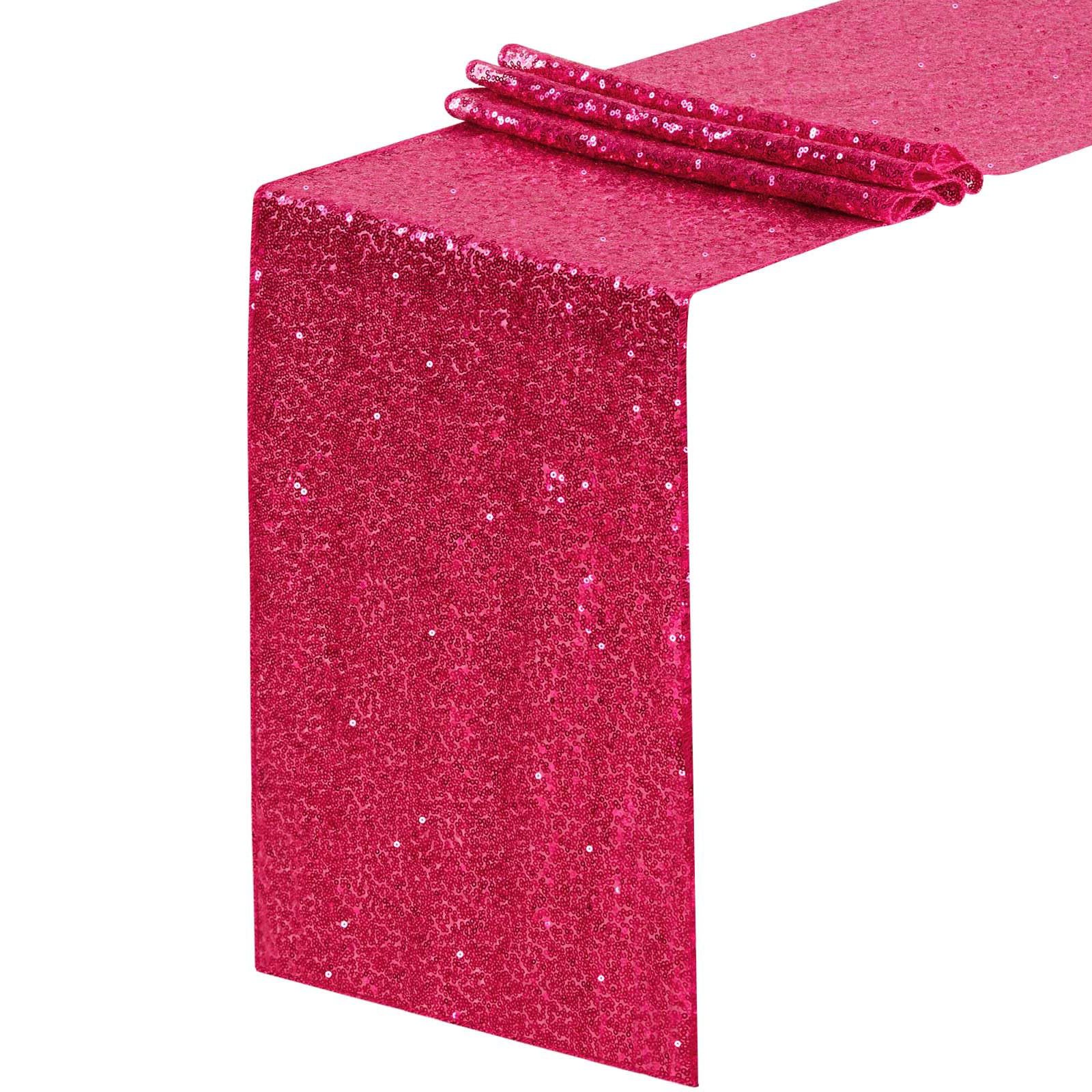 Sequin Table Runners 2 Pieces Table Runners Inch Glitter Dining Table Cover for Party Wedding Birthday Reception Banquet Decoration Spring Party Chair Sashes