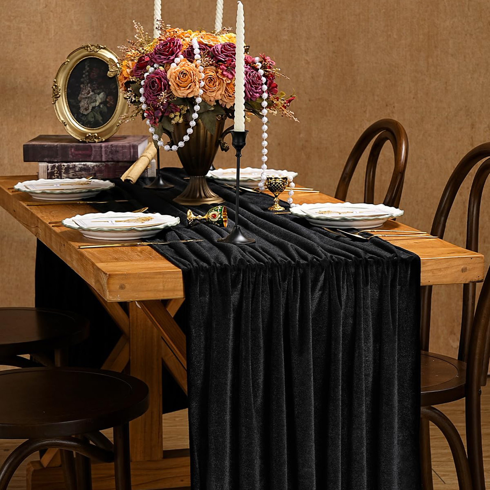 Velvet Table Runner 29x120 Inches Table Runners Soft Velvet Fabric Runners for Wedding Party Xmas Decorations