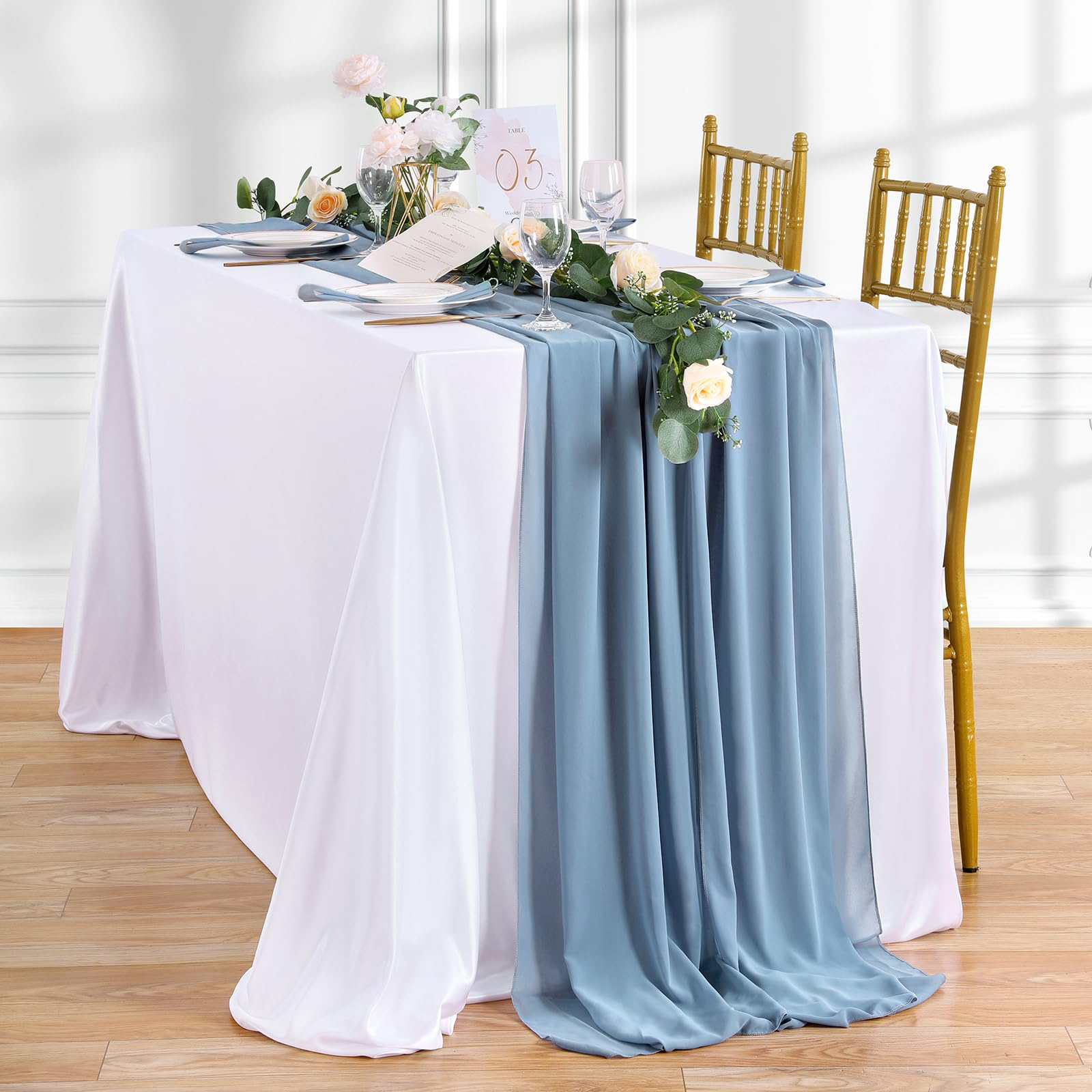 Chiffon Table Runner 27x120 Inches Rustic Wedding Bridal Shower Runner Sheer Boho Baby Shower Decorations