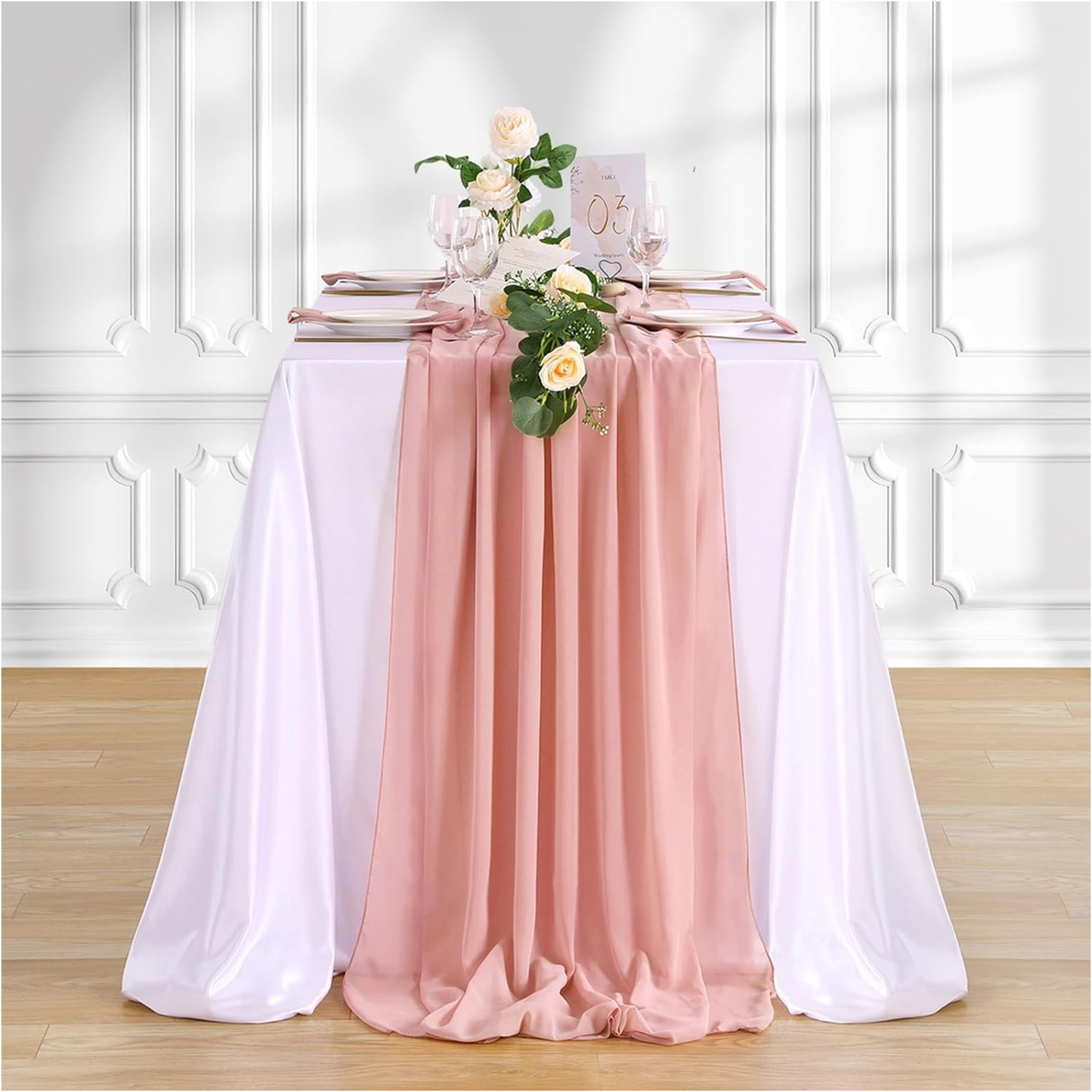Chiffon Table Runner 27x120 Inches Rustic Wedding Bridal Shower Runner Sheer Boho Baby Shower Decorations