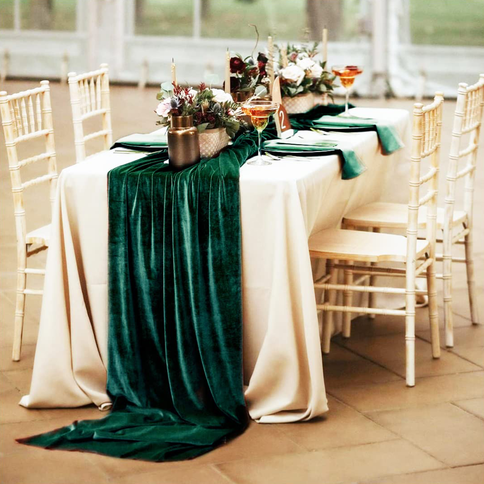Velvet Table Runner 29x120 Inches Table Runners Soft Velvet Fabric Runners for Wedding Party Xmas Decorations