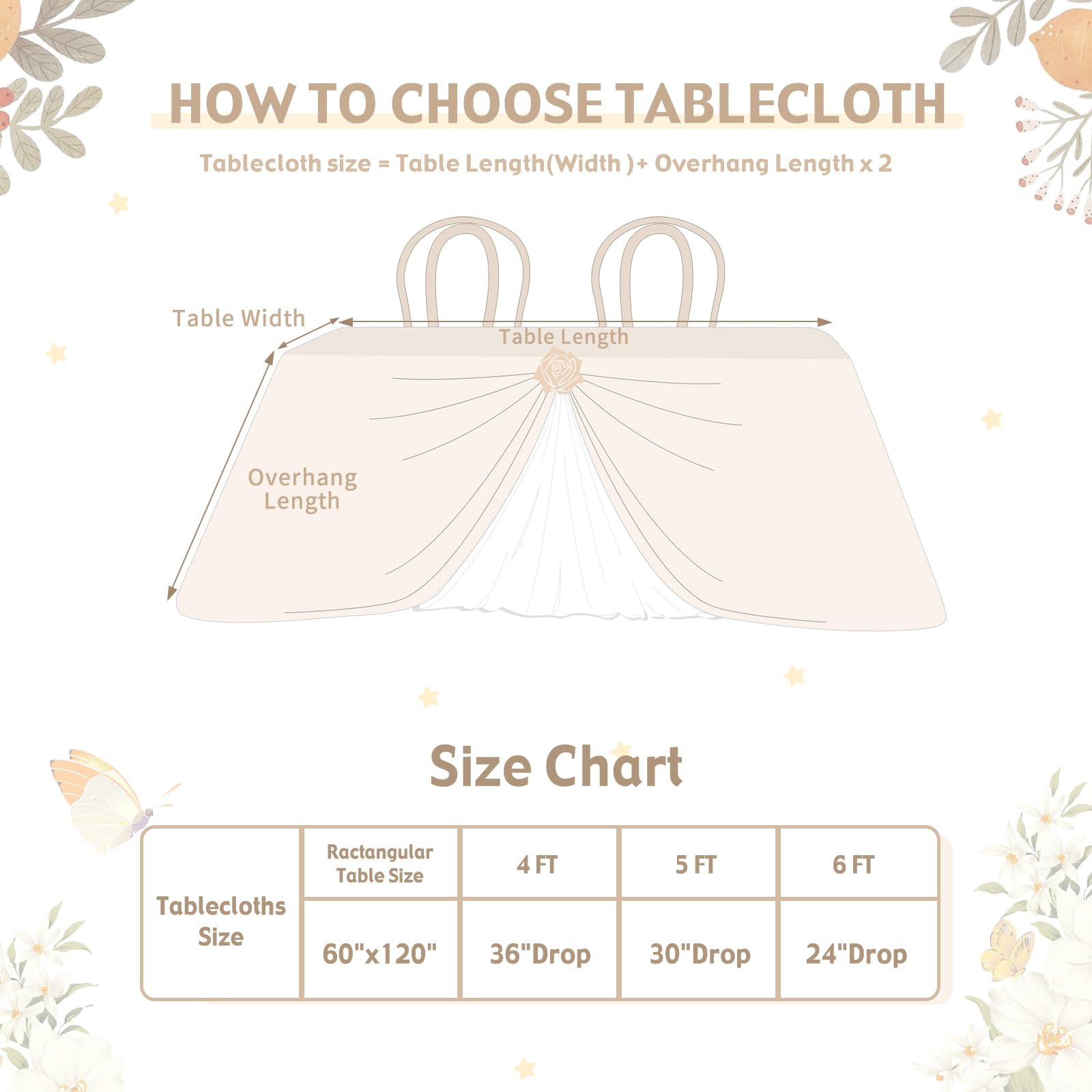 Lace Tablecloth 60x120 Inches Wedding Tablecloth Rectangular Farmhouse Table Cloth Classic Vintage Lace Fabric for Fall Tea Party Wedding Decorations Home Decor