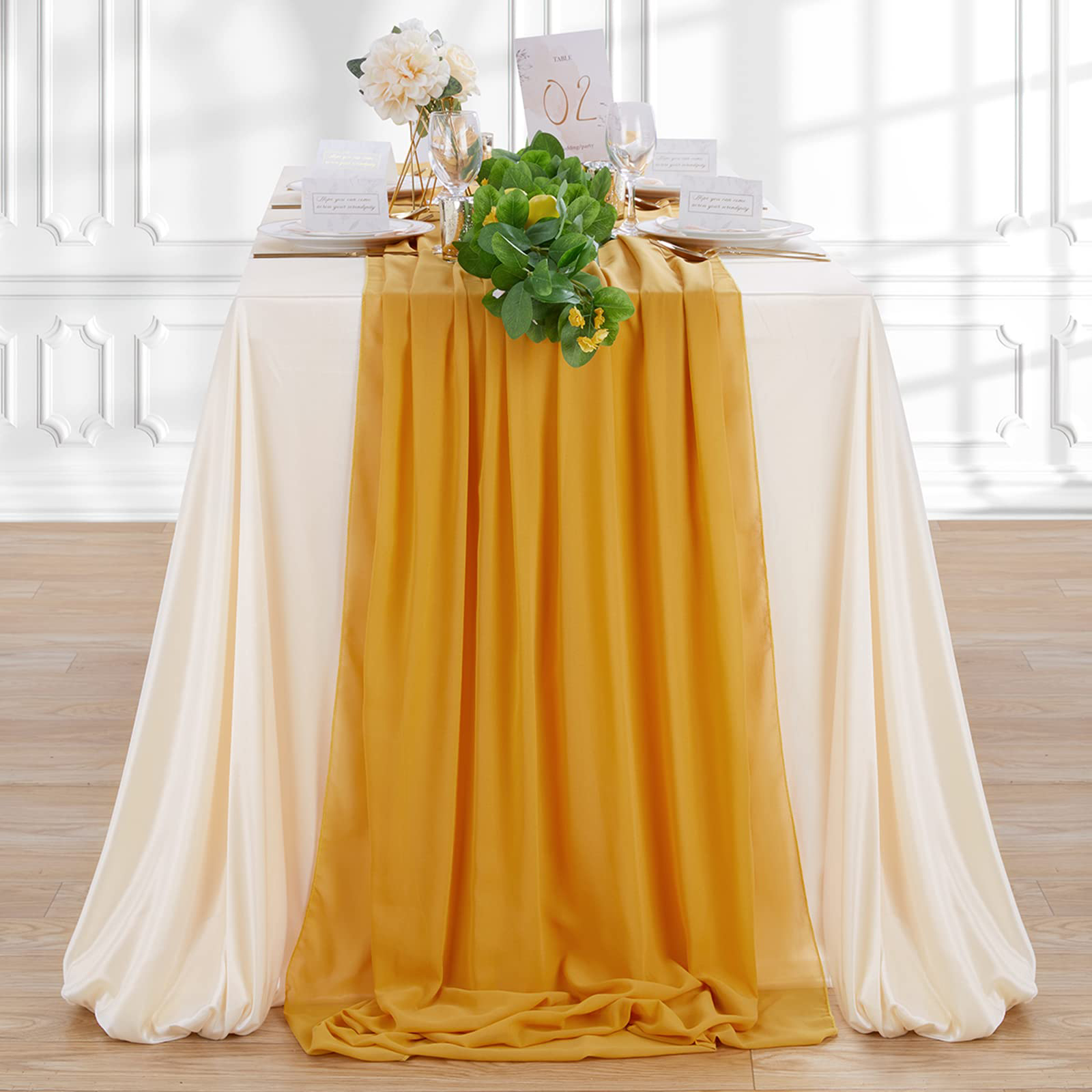 Chiffon Table Runner 27x120 Inches Rustic Wedding Bridal Shower Runner Sheer Boho Baby Shower Decorations