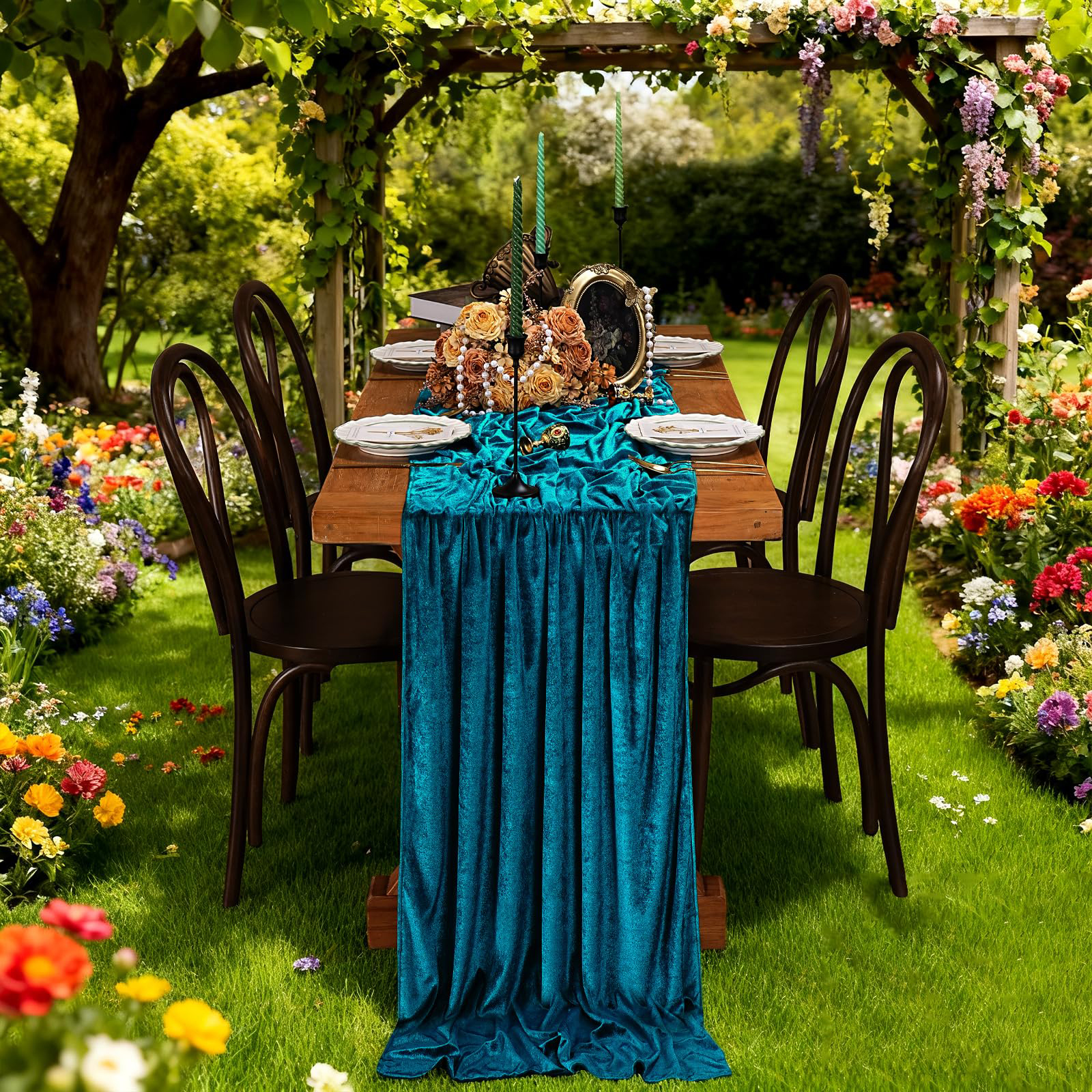 Velvet Table Runner 29x120 Inches Table Runners Soft Velvet Fabric Runners for Wedding Party Xmas Decorations