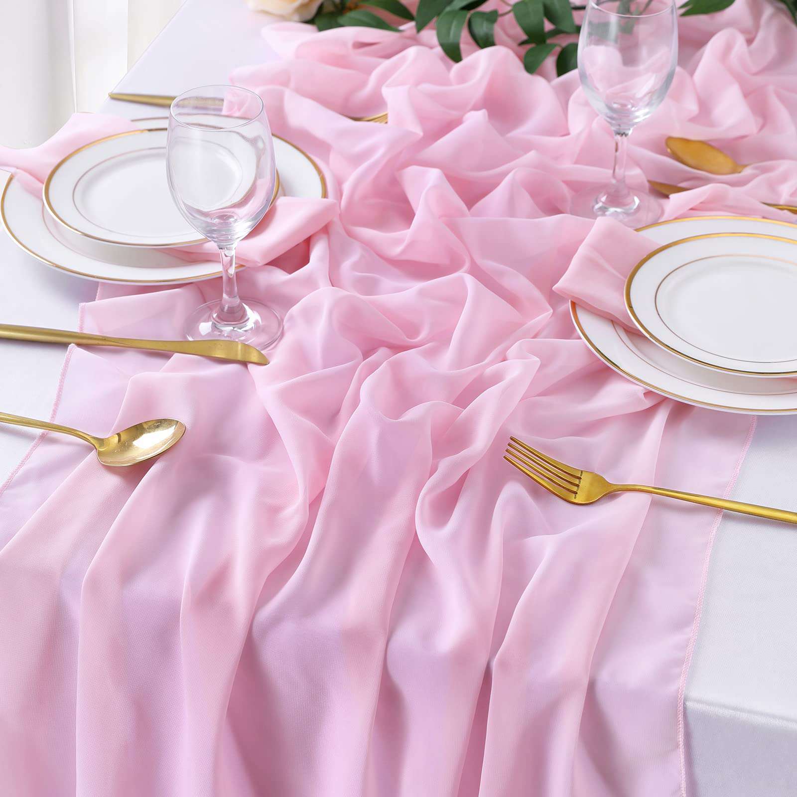 Chiffon Table Runner 27x120 Inches Rustic Wedding Bridal Shower Runner Sheer Boho Baby Shower Decorations