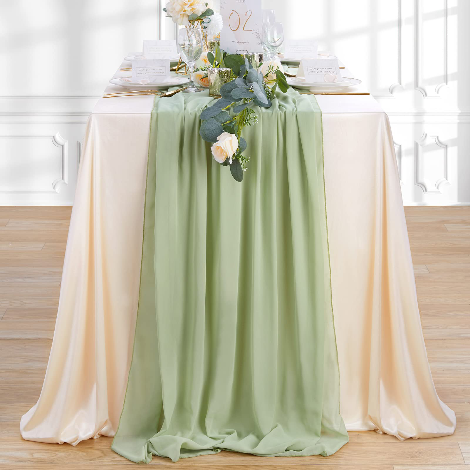 Chiffon Table Runner 27x120 Inches Rustic Wedding Bridal Shower Runner Sheer Boho Baby Shower Decorations