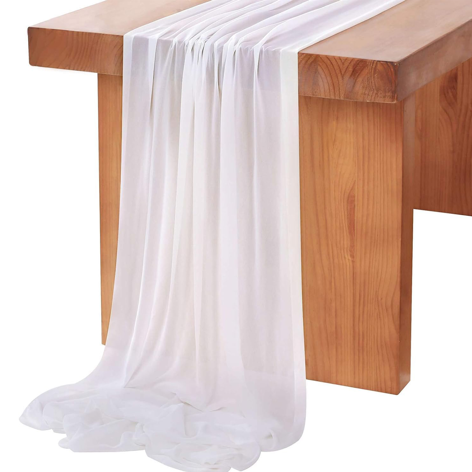 Chiffon Table Runner 27x120 Inches Rustic Wedding Bridal Shower Runner Sheer Boho Baby Shower Decorations