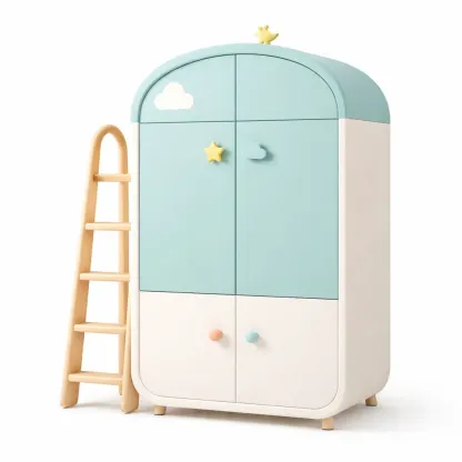 Armoire enfant rangement doux avec portes et tiroirs-easehomey