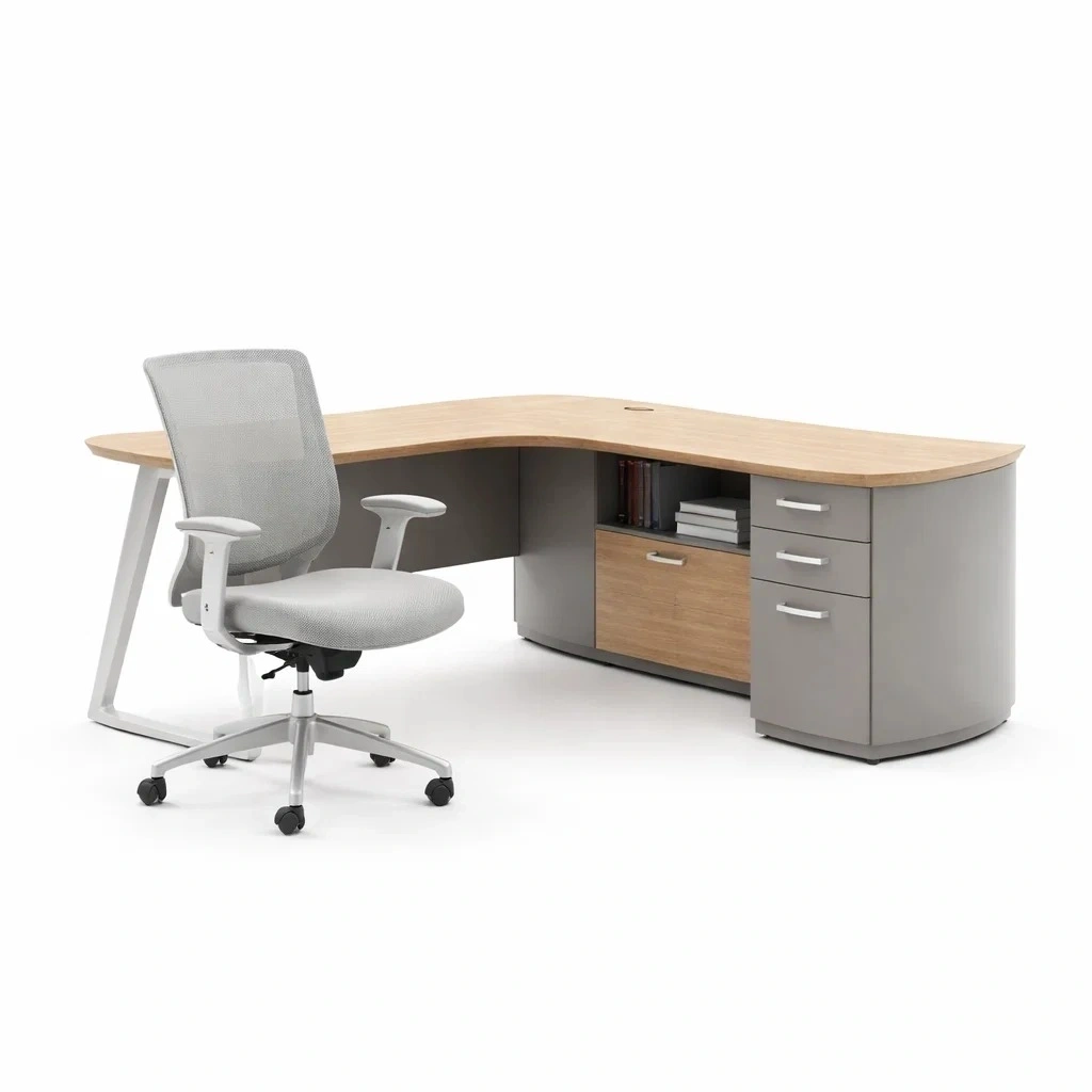 Bureau angle professionnel avec rangements-easehomey