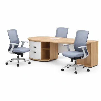 Table bureau partagee avec rangements centraux-easehomey