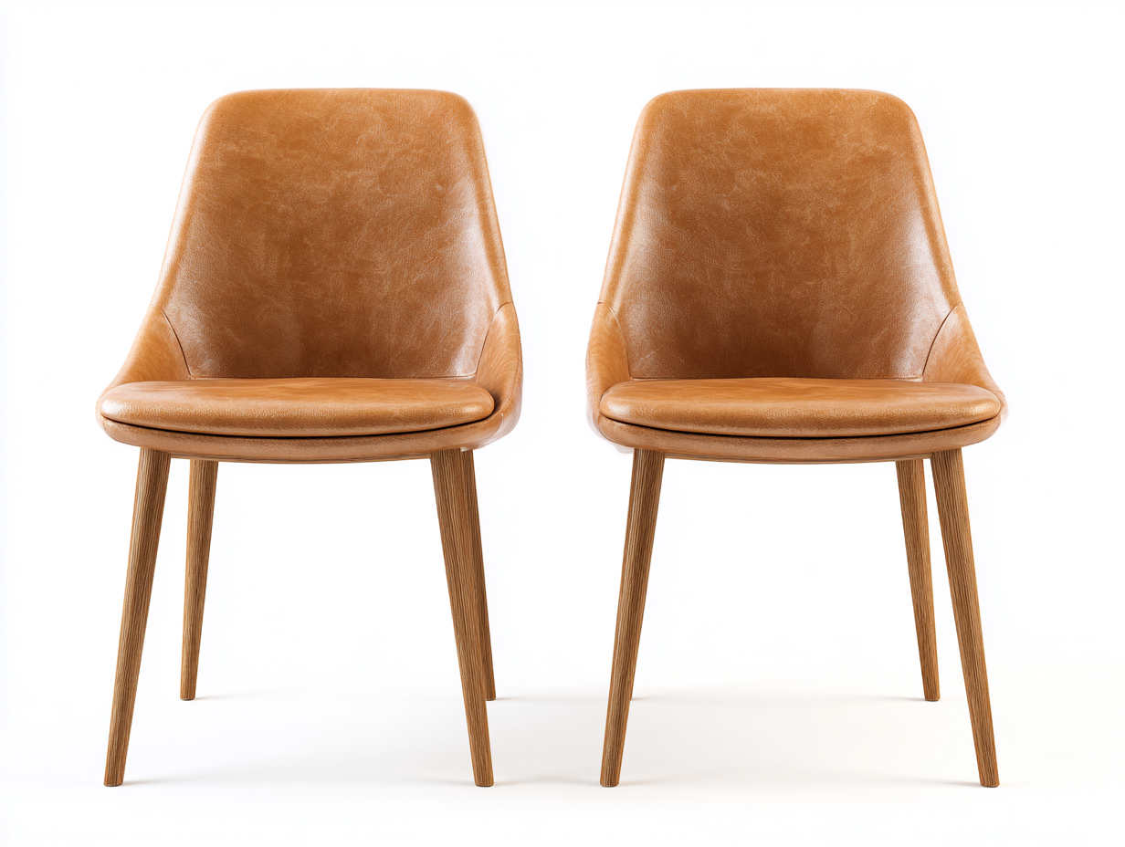 Dining Chairs faux leather upholstery 22x20x33 (inches) - brown - modern dining design-Casauphub