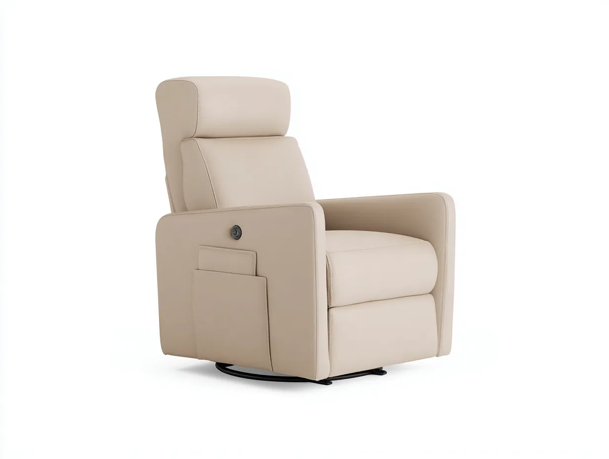 Recliner Chair Upholstered 33x35x41 (inches) Beige - Modern Comfort Design-Casauphub