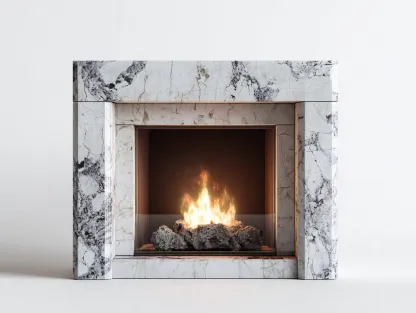 Fireplace Marble Finish 58x16x46 (inches) White - Modern Design-Casauphub