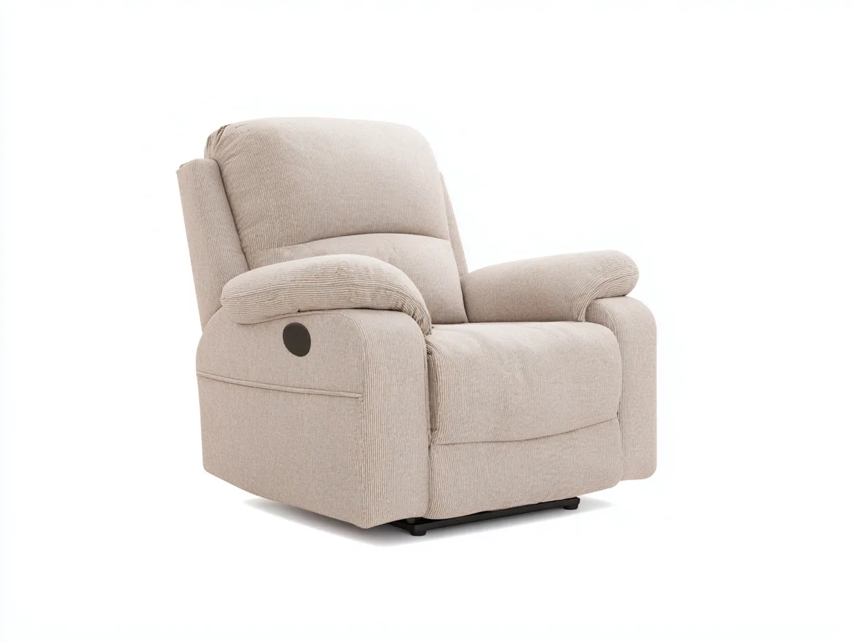 Recliner Chair upholstered fabric recliner 36x38x40 inches - beige - modern comfort design-Casauphub