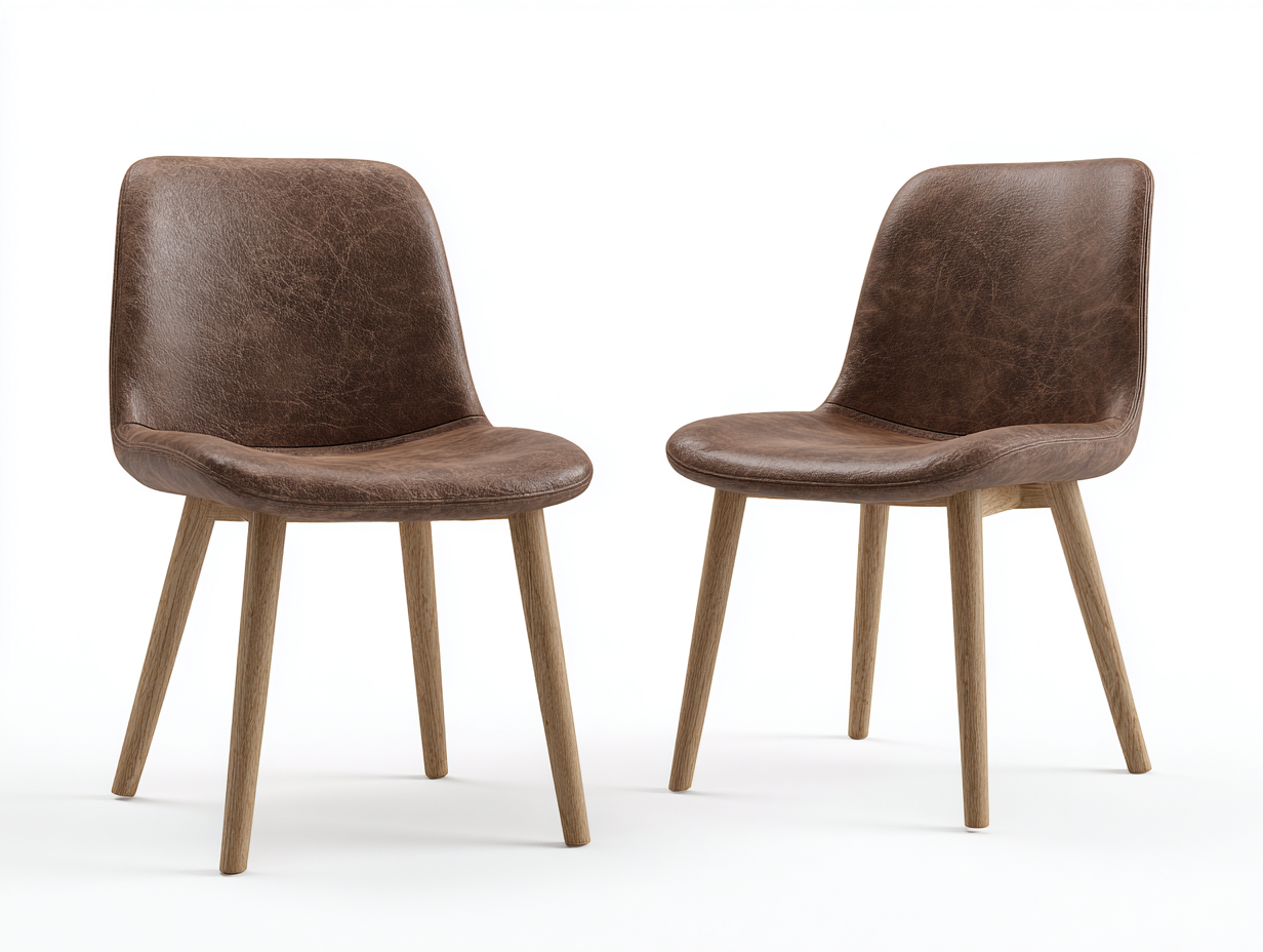Dining Chairs faux leather upholstery 21x20x32 (inches) - dark brown - modern dining design-Casauphub