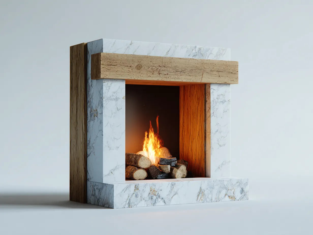 Fireplace electric built-in fireplace 48x16x42 inches - white - modern compact design-Casauphub