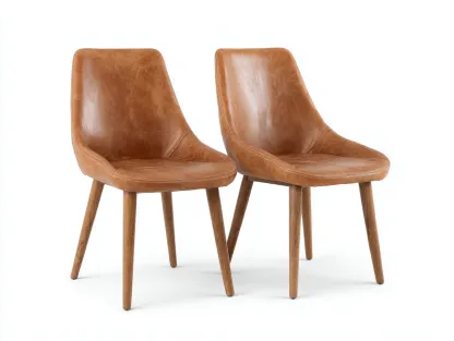Dining Chairs Upholstered Leather 22x20x32 (inches) - Brown - Modern Comfort Design-Casauphub