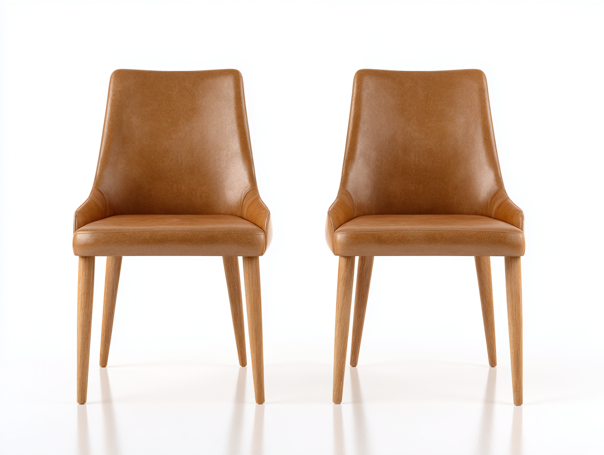 Dining Chairs upholstered leather seat 22x20x34 inches - brown - modern dining design-Casauphub