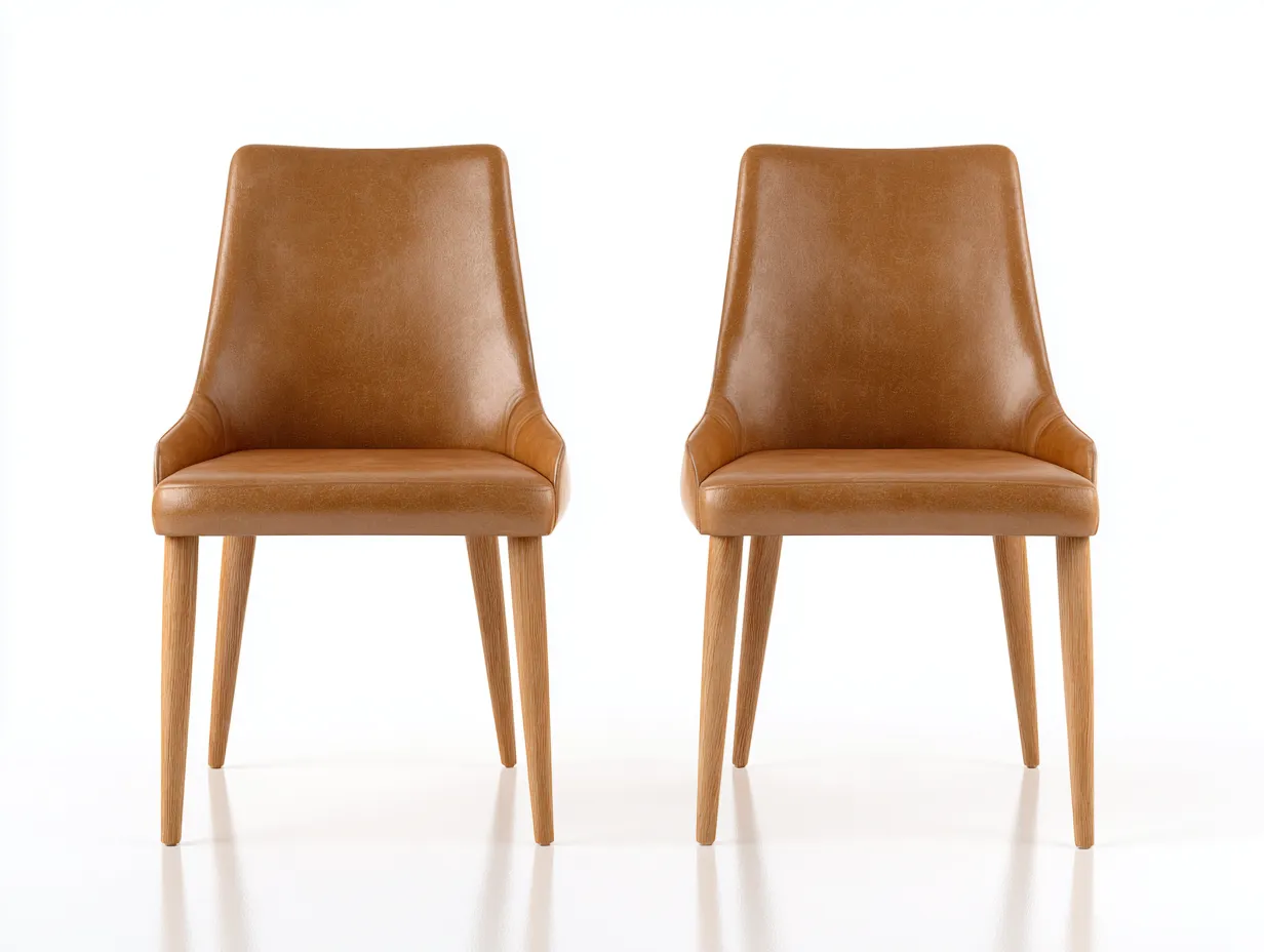 Dining Chairs upholstered leather seat 22x20x34 inches - brown - modern dining design-Casauphub