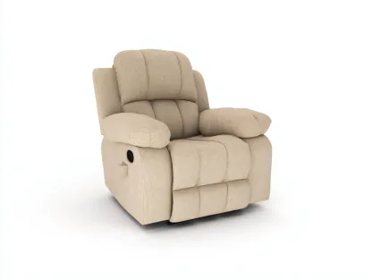 Recliner Chair Upholstered Fabric 36x38x40 (inches) - Beige - Plush Comfort Design-Casauphub