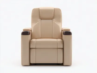 Recliner Chair Faux Leather Upholstered Padded Seating 36x38x42 inches - Beige - Modern Indoor Reclining Seating-Casauphub