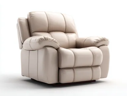 Recliner Chair faux leather upholstery 38x36x40 (inches) - beige - manual reclining comfort design-Casauphub