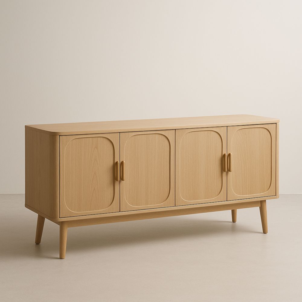 Credenza in Legno di Rovere a 4 Ante-Livornestix