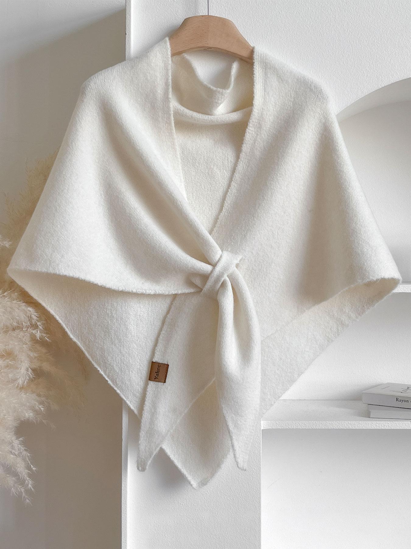 Women's Trendy Solid Knitted Shawl, Casual Soft Comfortable Scarf for Daily Wear, Fashion Accessories for Women & Girls