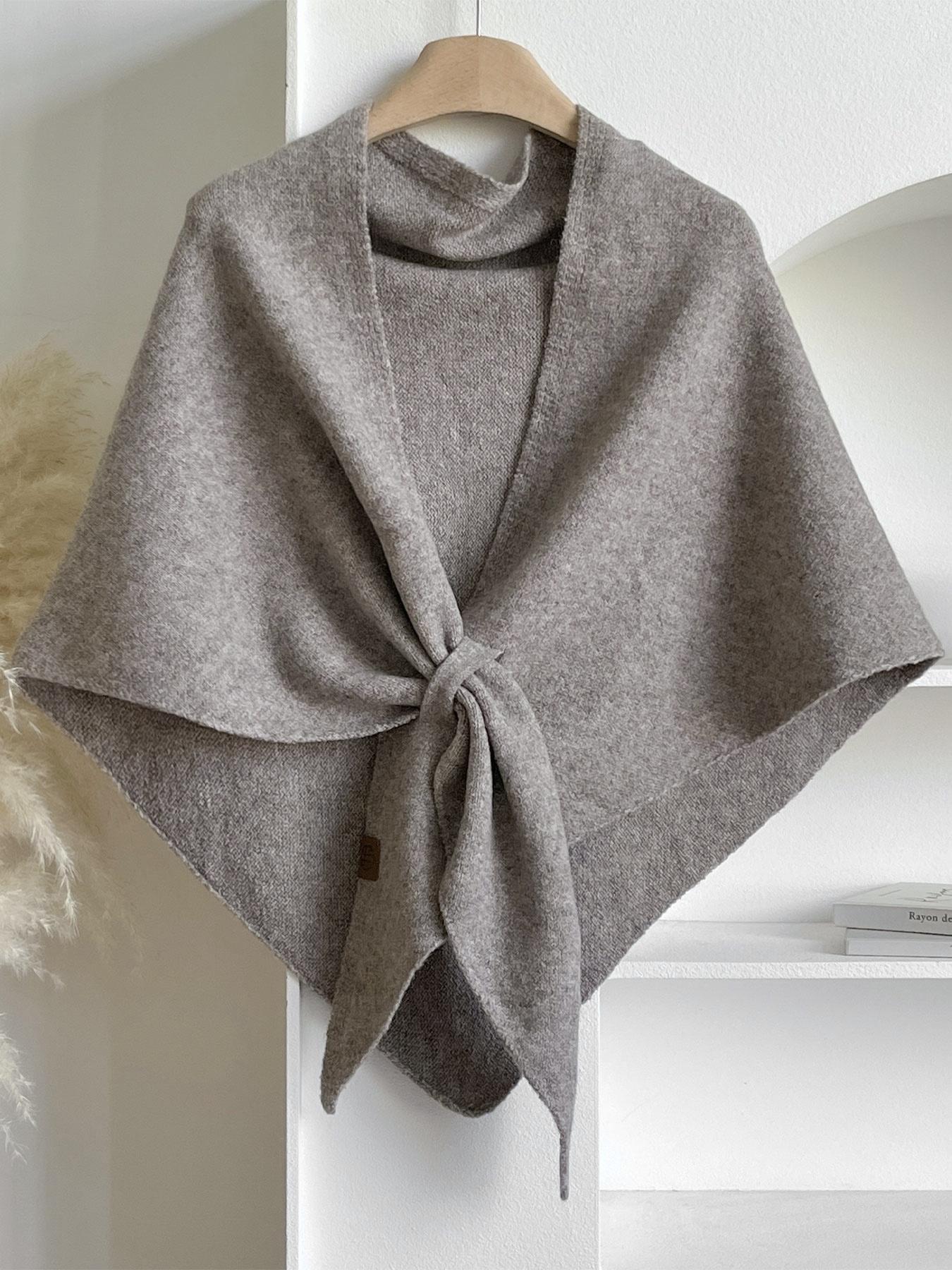 Women's Trendy Solid Knitted Shawl, Casual Soft Comfortable Scarf for Daily Wear, Fashion Accessories for Women & Girls