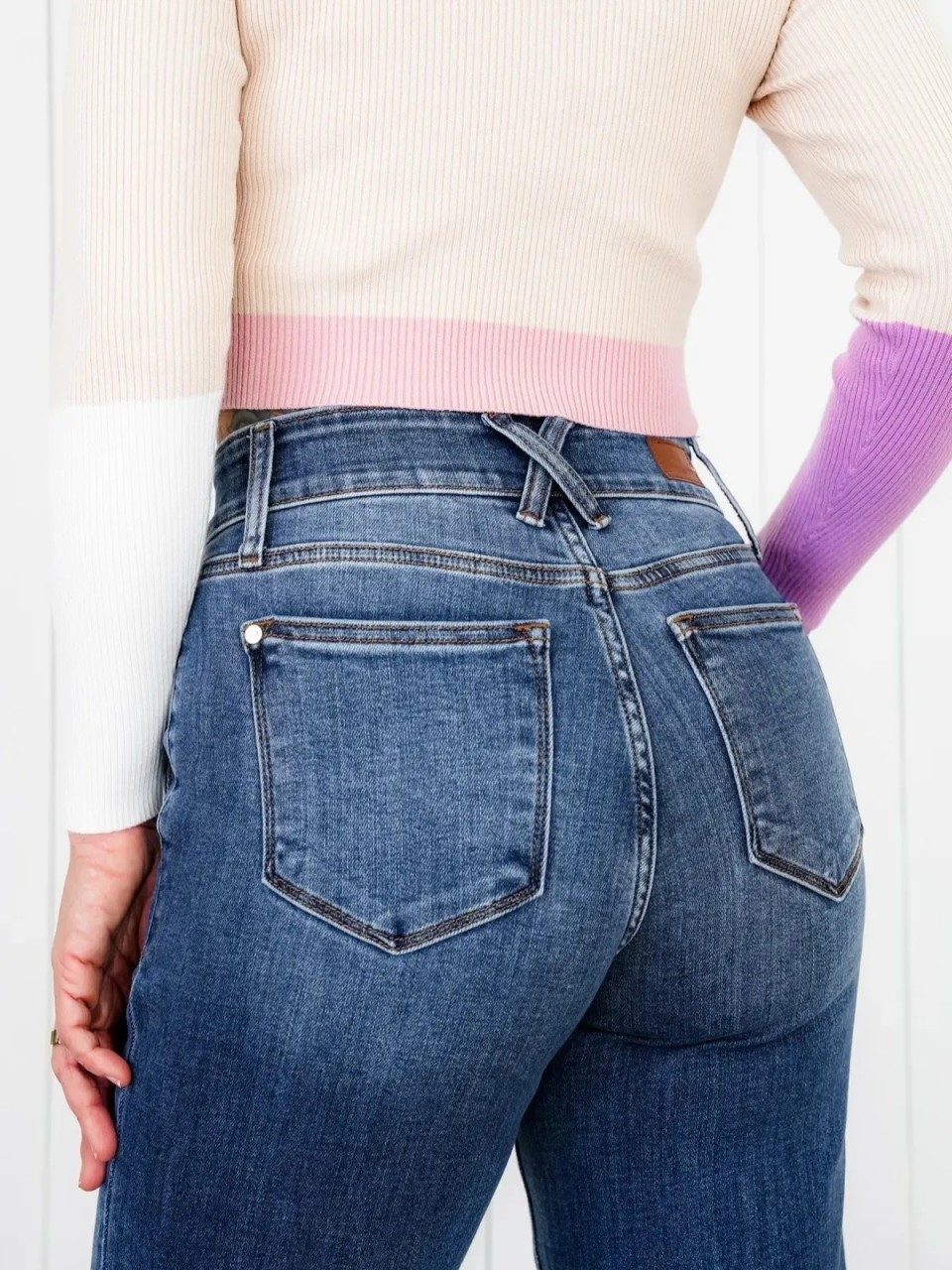 Double Button Wide Leg Jeans (Buy 2 Free Shipping)