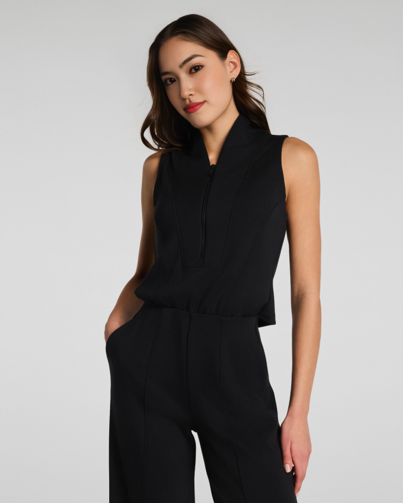 AirEssentials Shawl Collar Half Zip Jumpsuit (Buy 2 Free Shipping)