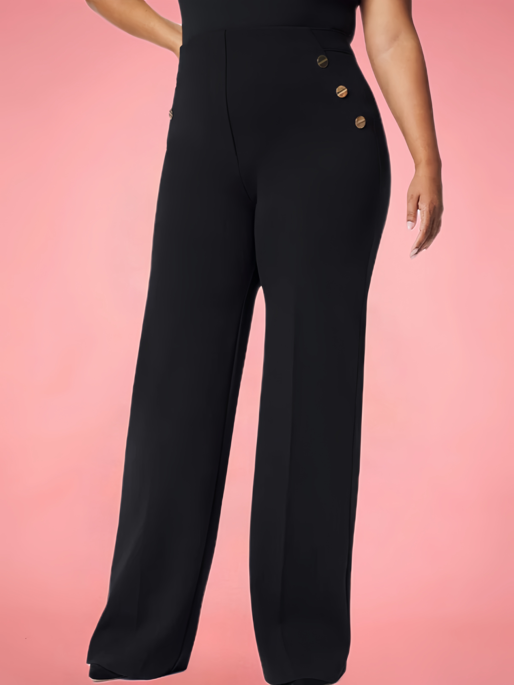 Tummy Control Button Wide Leg Pant(BUY 2 FREE SHIPPING)