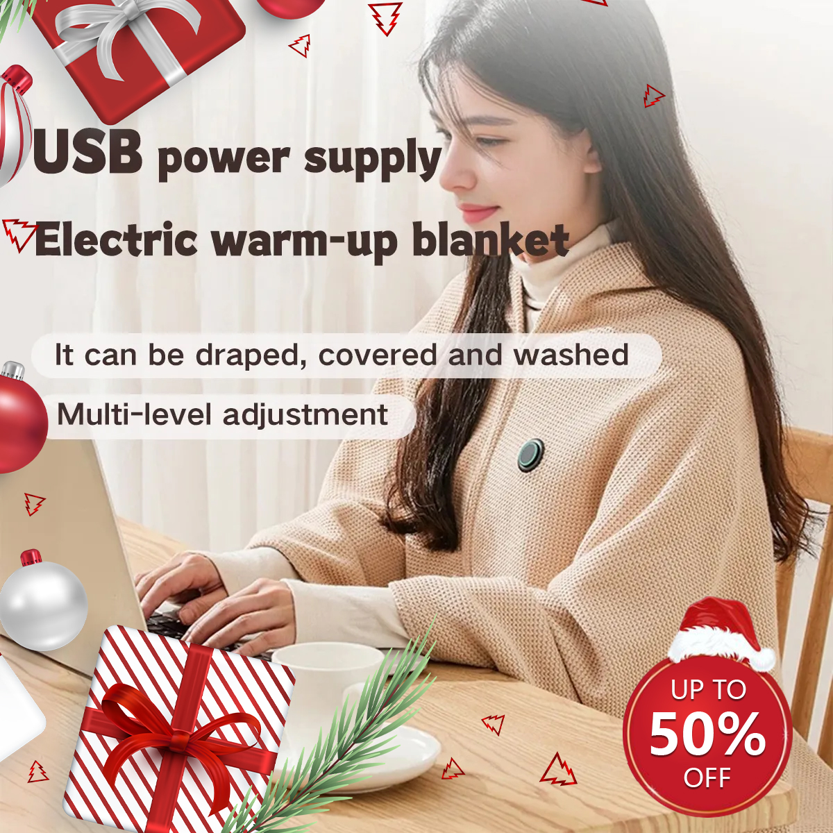 【Best Winter Gifts】Favorite Portable Heated Shawl (Buy 2 Free Shipping)