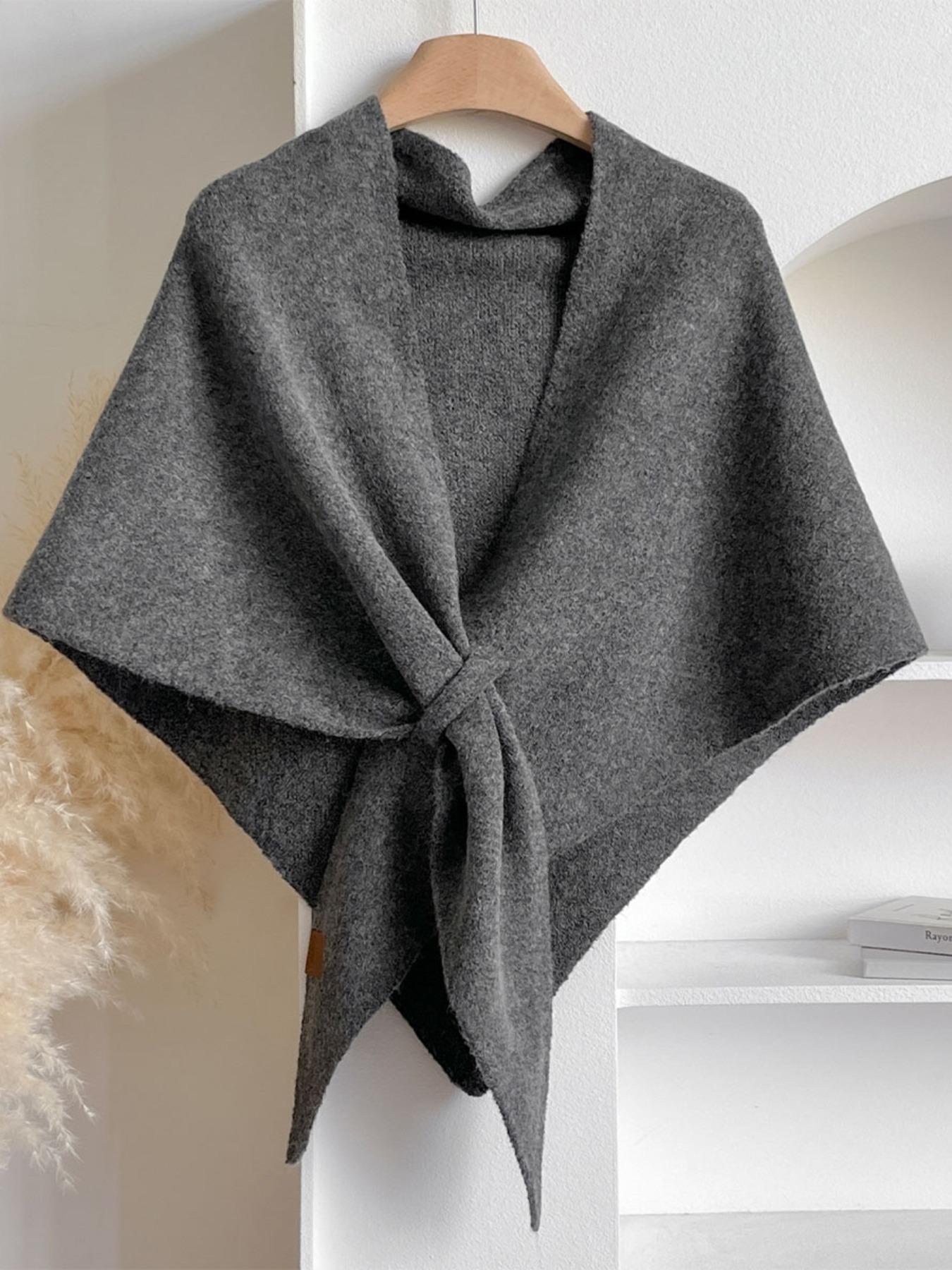 Women's Trendy Solid Knitted Shawl, Casual Soft Comfortable Scarf for Daily Wear, Fashion Accessories for Women & Girls