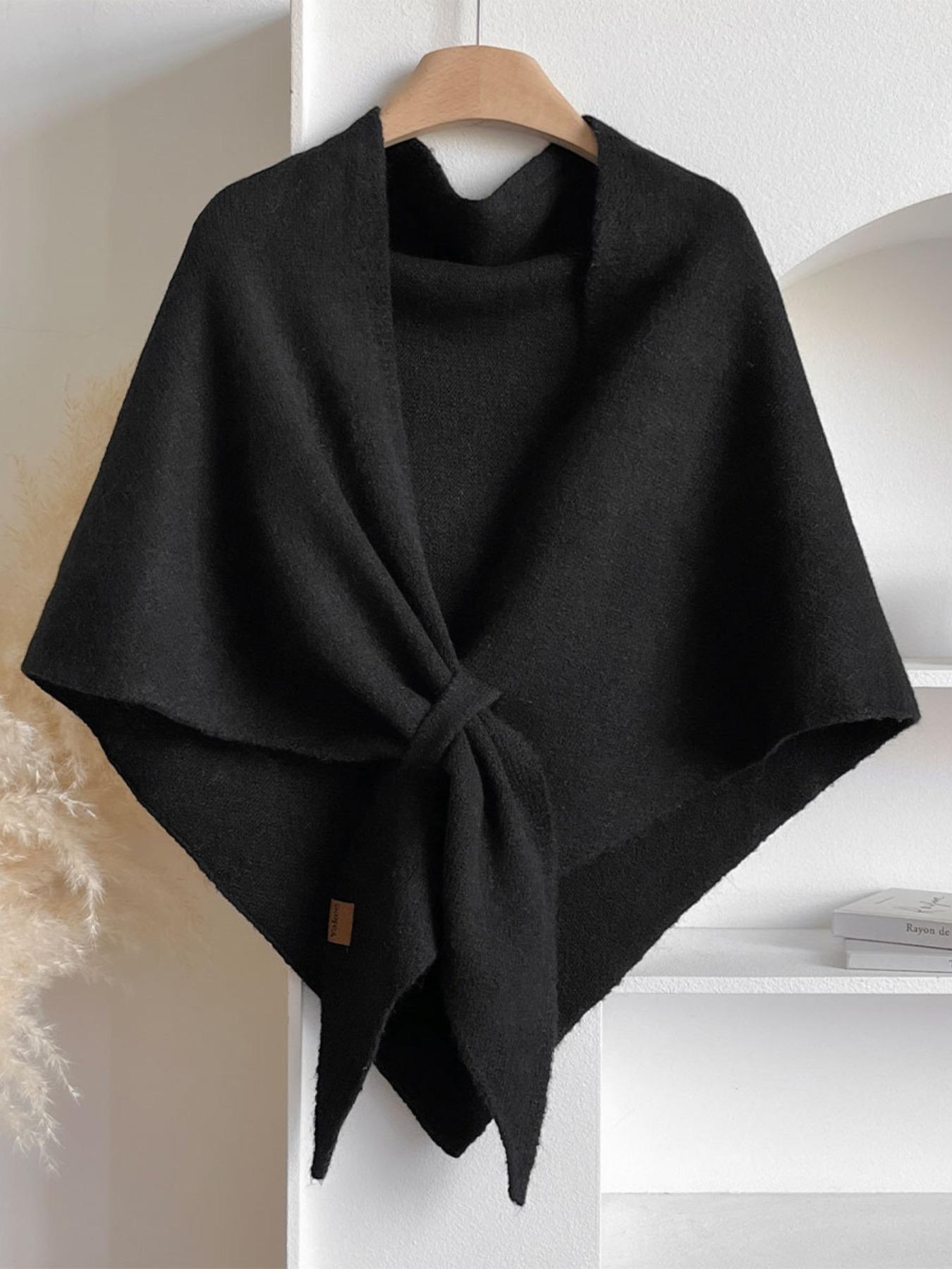Women's Trendy Solid Knitted Shawl, Casual Soft Comfortable Scarf for Daily Wear, Fashion Accessories for Women & Girls