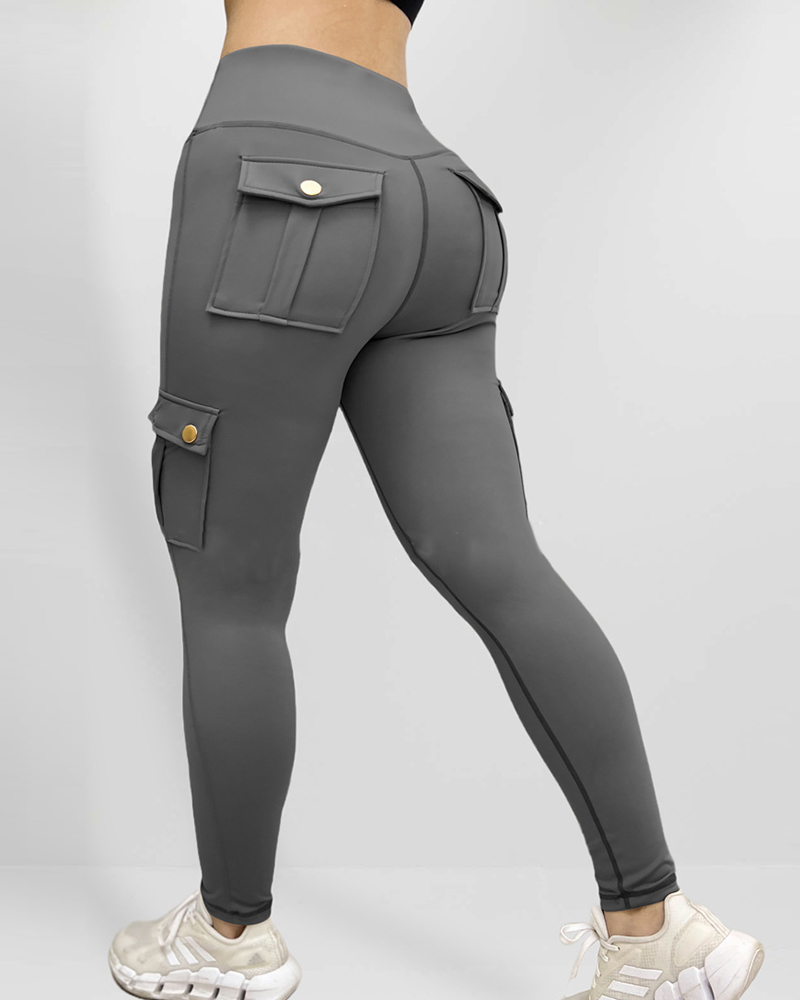 Pocket Design Butt Lifting Active Pants (Buy 2 Free Shipping)