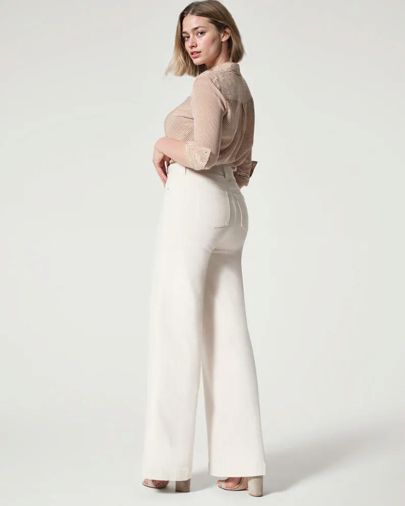 Seamed Front Wide Leg Jeans (Buy 2 Free Shipping)