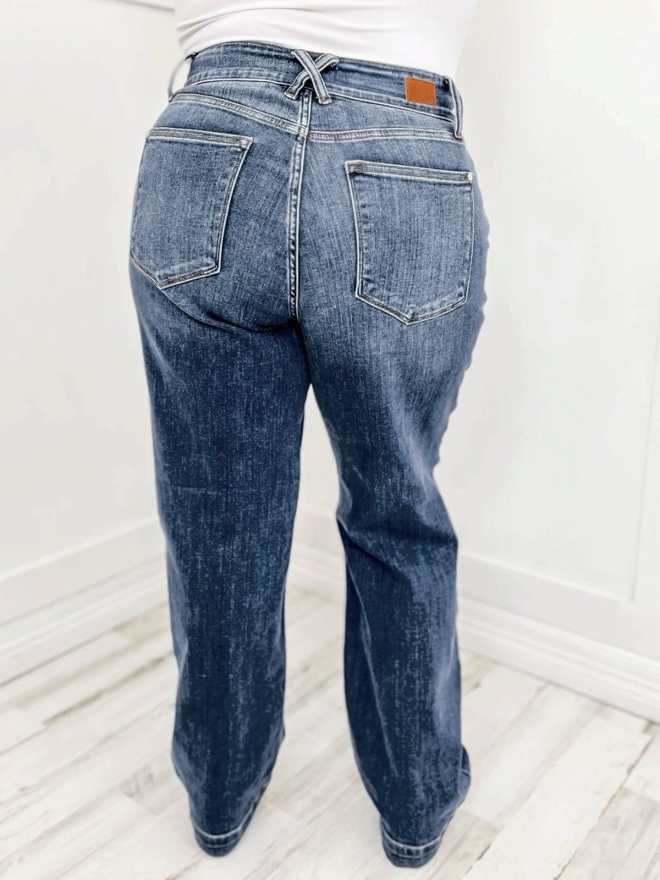 Double Button Wide Leg Jeans (Buy 2 Free Shipping)