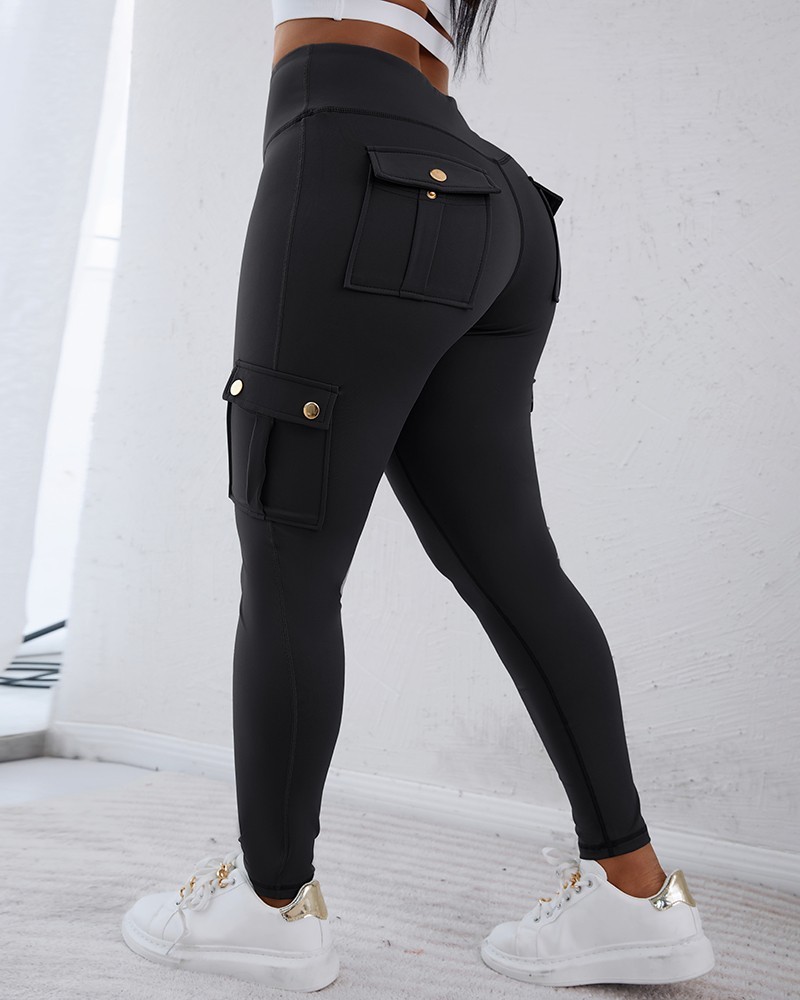 Pocket Design Butt Lifting Active Pants (Buy 2 Free Shipping)