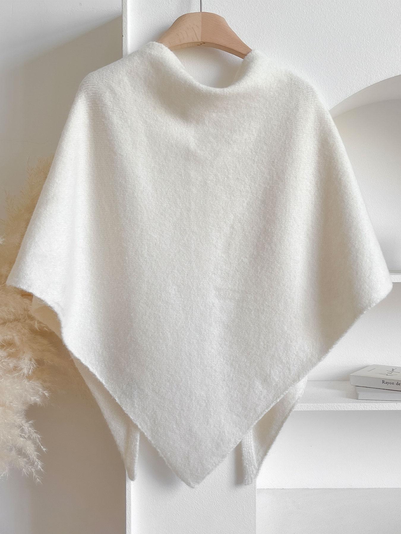 Women's Trendy Solid Knitted Shawl, Casual Soft Comfortable Scarf for Daily Wear, Fashion Accessories for Women & Girls