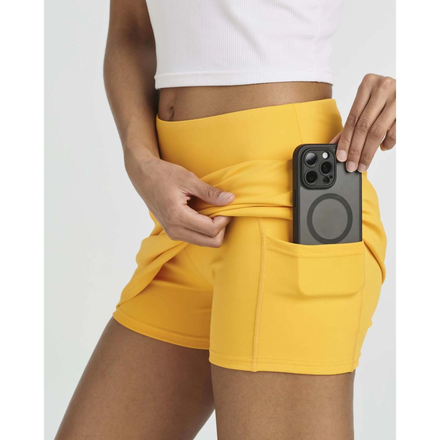 Real Essentials 3 Pack: Women's 16" Active Skort Skirt Pockets - Running Tennis Golf Gym (Available in Plus)