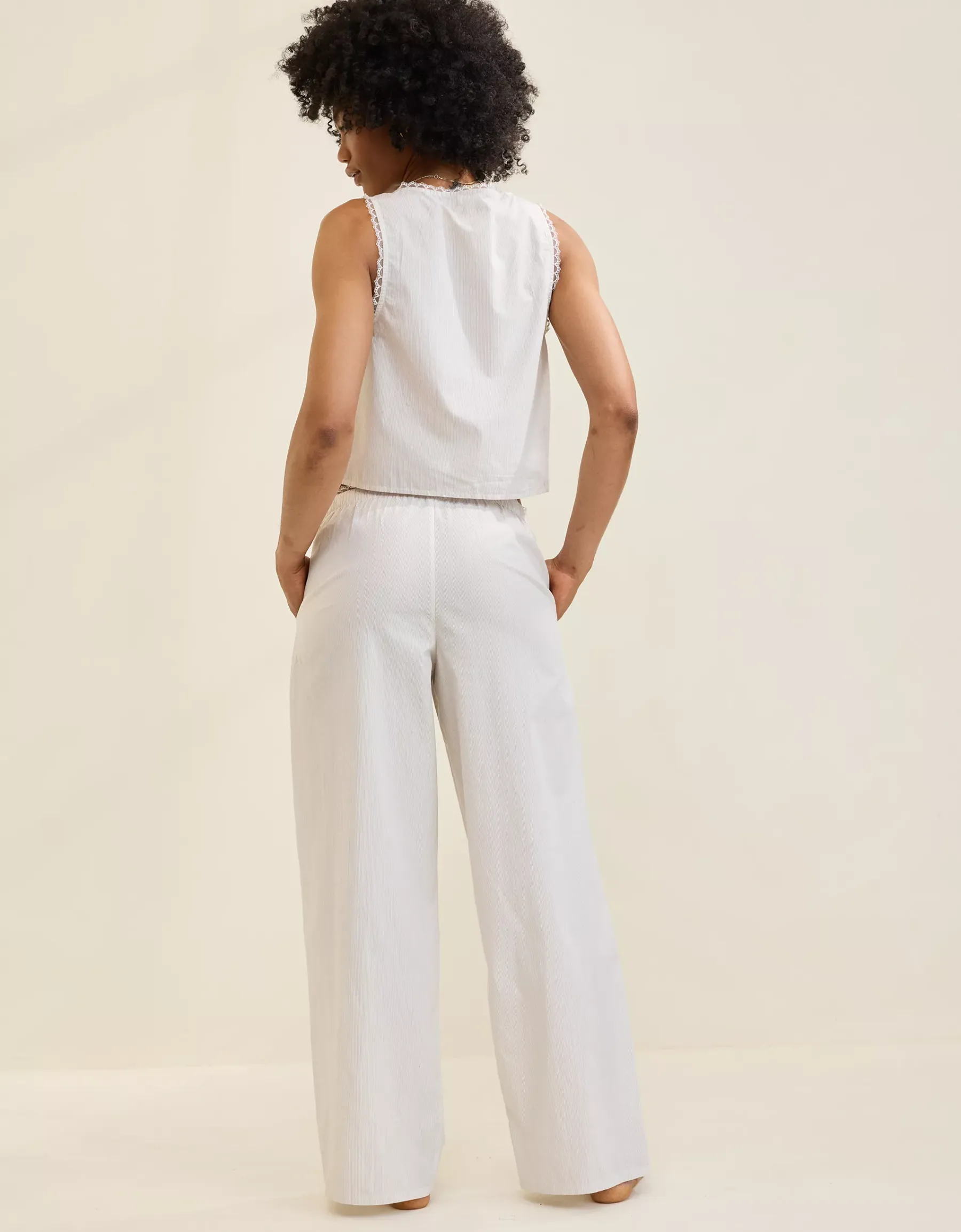 Off-Duty Wide Leg Poplin Trouser PJ(Buy 2 Free Shipping)