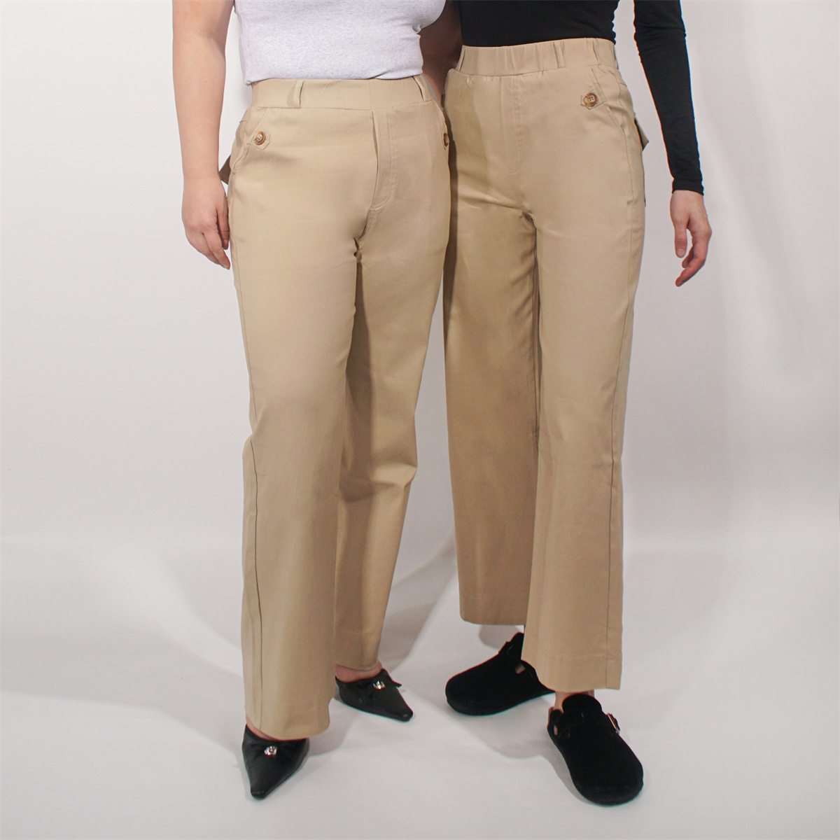 Tummy Control Twill Cropped Wide Leg Pant(Buy 2 Free Shipping)