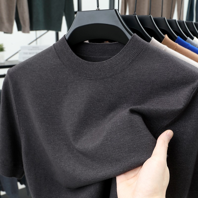 Last Day 50% OFF?2025 Spring and Summer Men's Stand Collar Cashmere Casual T-shirt (Buy 2 Free Shipping)
