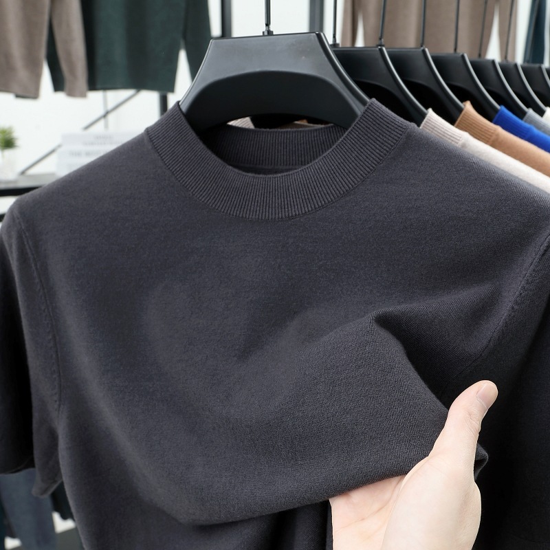 Last Day 50% OFF?2025 Spring and Summer Men's Stand Collar Cashmere Casual T-shirt (Buy 2 Free Shipping)
