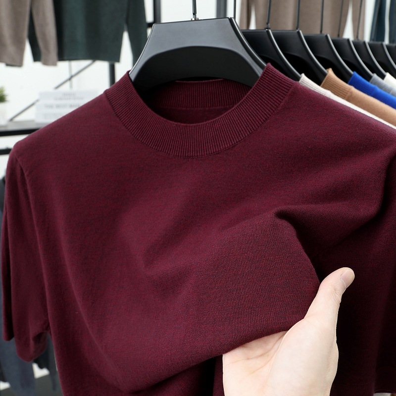 Last Day 50% OFF?2025 Spring and Summer Men's Stand Collar Cashmere Casual T-shirt (Buy 2 Free Shipping)