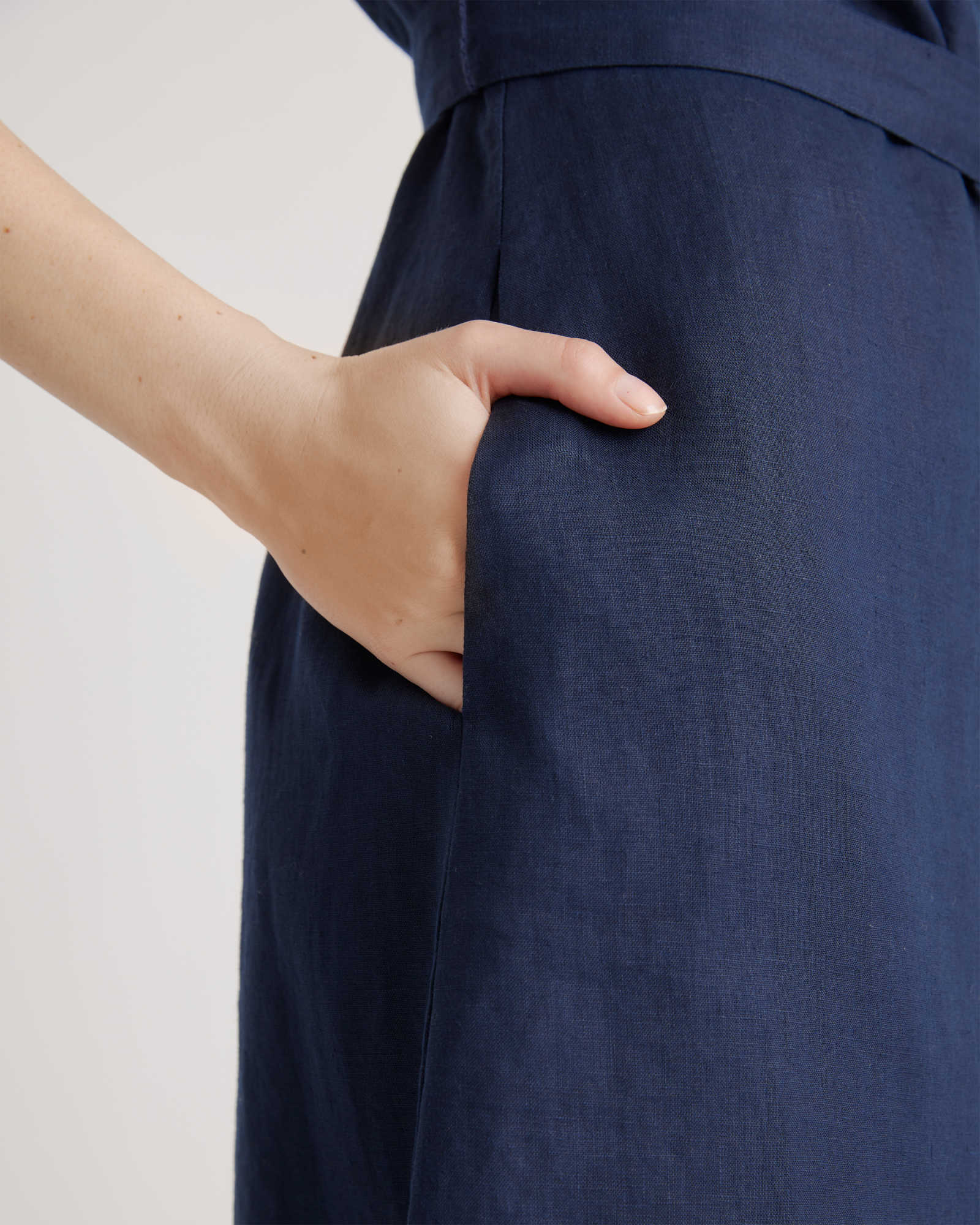 Linen Button Front Dress (Buy 2 Free Shipping)