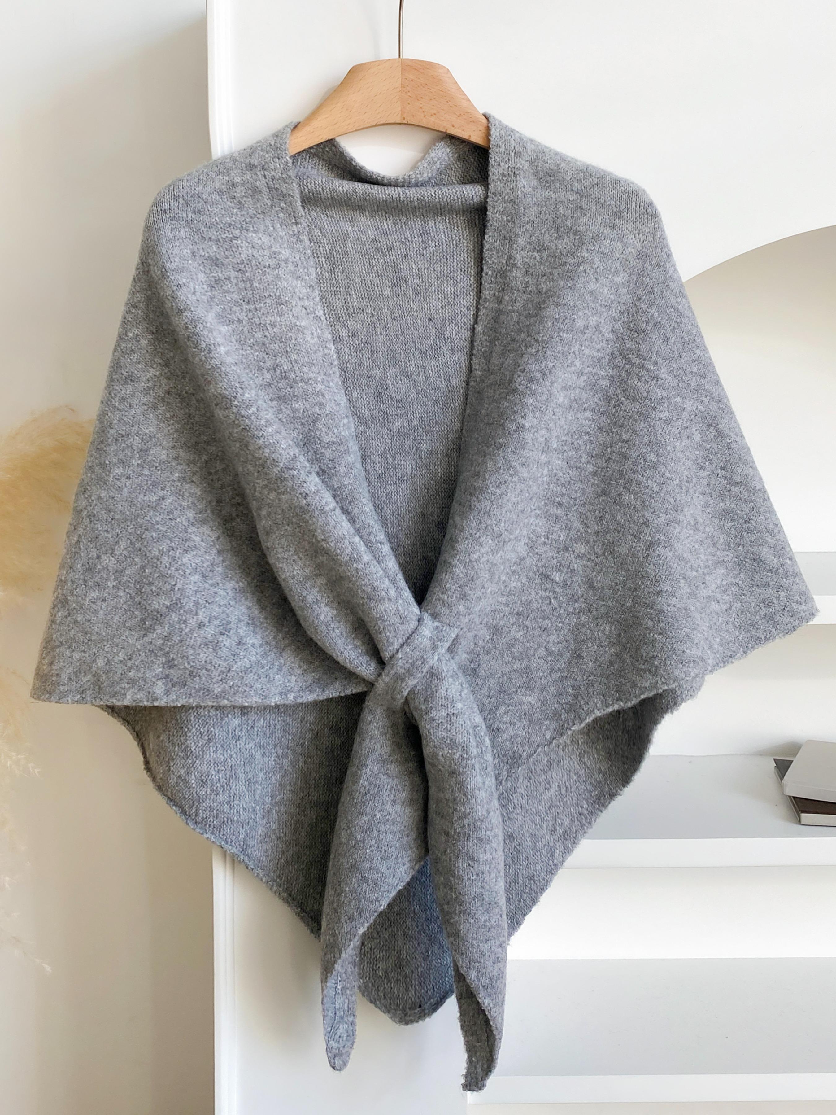 Women's Trendy Solid Knitted Shawl, Casual Soft Comfortable Scarf for Daily Wear, Fashion Accessories for Women & Girls