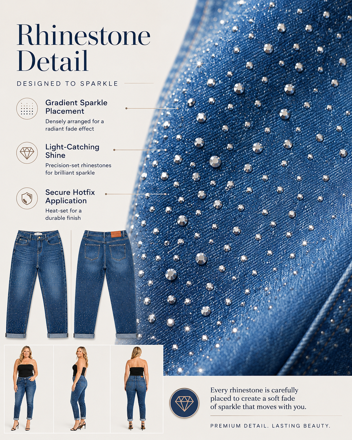 Tummy Control Cuffed Slim Fit Jeans (Buy 2 Free Shipping)